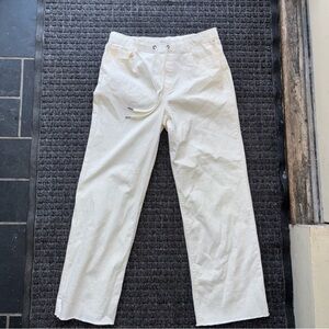 Cream Drawstring Casual Pants women’s large 33-38” waist soft NEW